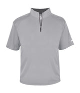 B-Core S/S 1/4 Zip - Adult (Silver and White)