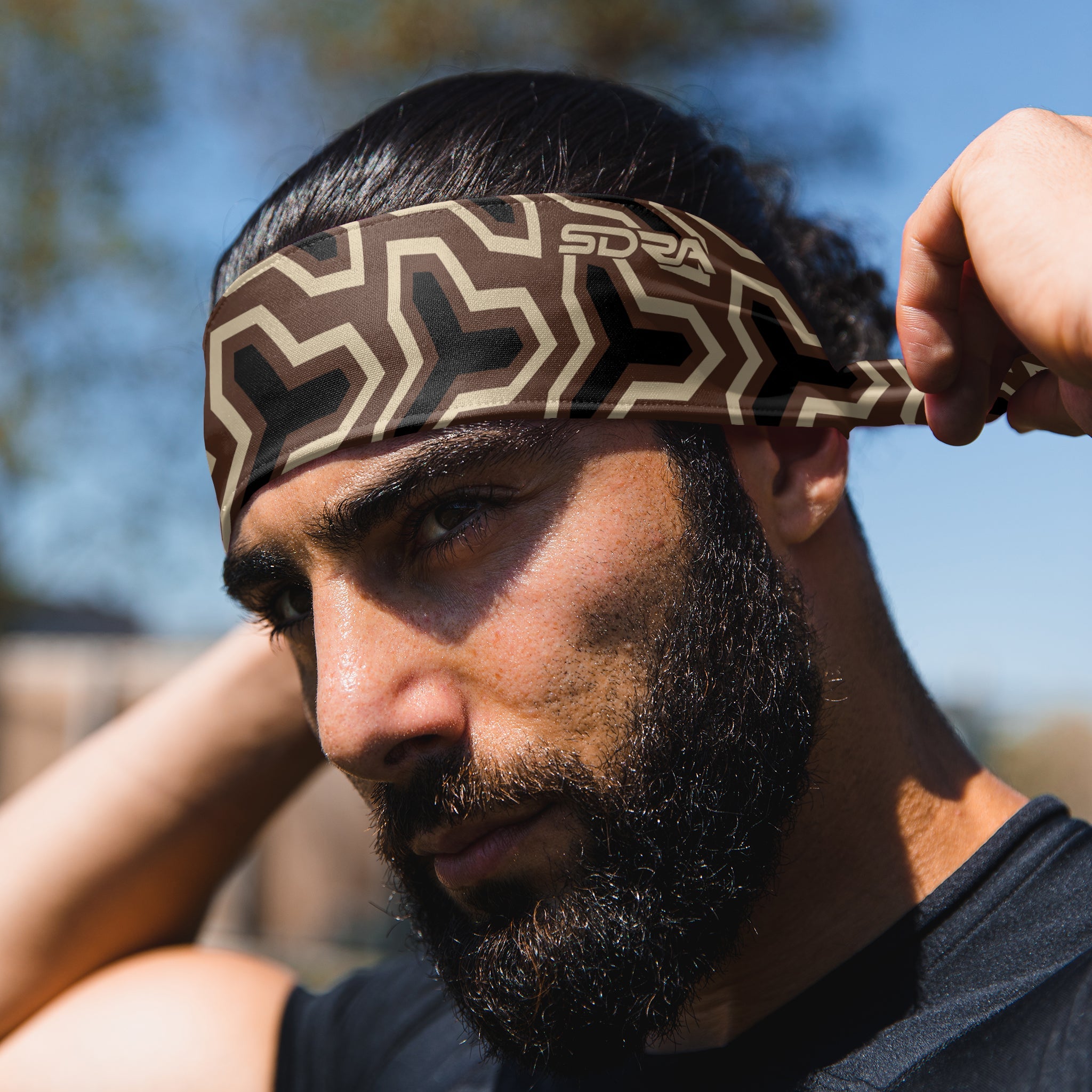 Blue Steel Tie Headband