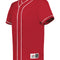 Red baseball jersey with white accents on a white background