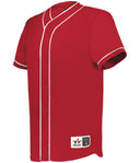 Red baseball jersey with white accents on a white background