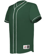 Green baseball jersey with white accents on a white background