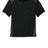 Black polo shirt with gray accents on a white background