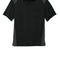 Black polo shirt with gray accents on a white background