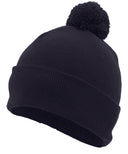 Knit Fold Over Pom-Pom Beanie