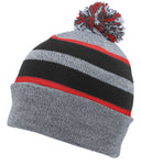 Knit Fold Over Pom-Pom Beanie
