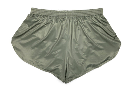Green shorts with a white background