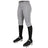 Gray softball pants with black leggings and shoes on a white background