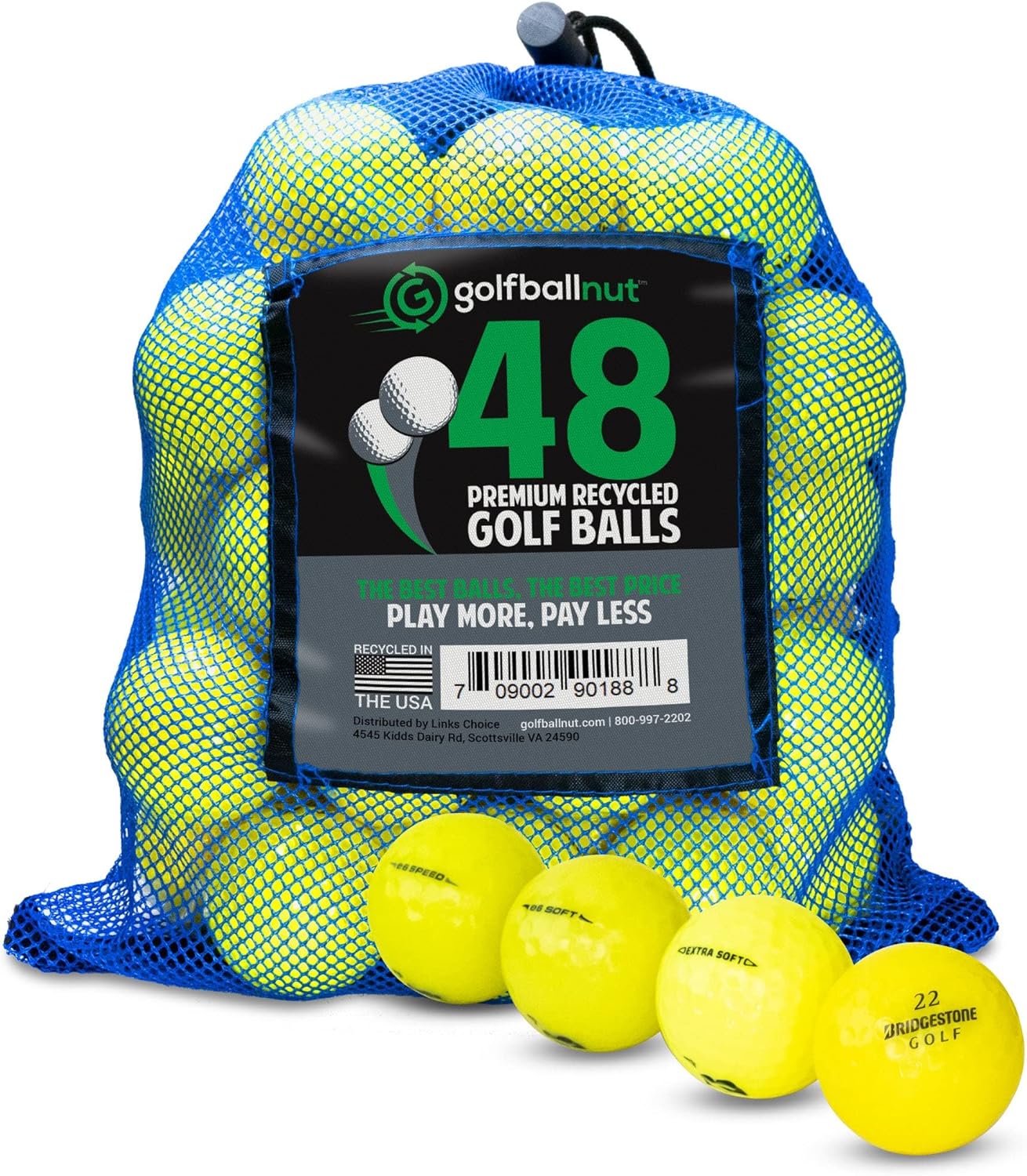 Used Bridgestone Yellow Mix Golf Balls - Bulk Mesh Bags