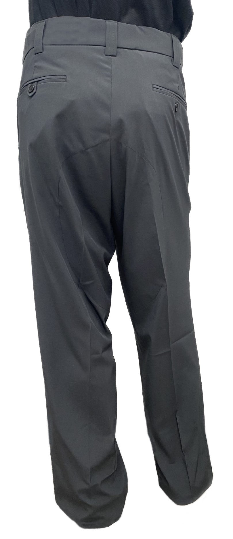 Honig's "New" Performance 4-Way Stretch Flat Front Plate Pant With Expander Waistband - Dark Charcoal - Pro Game Sports