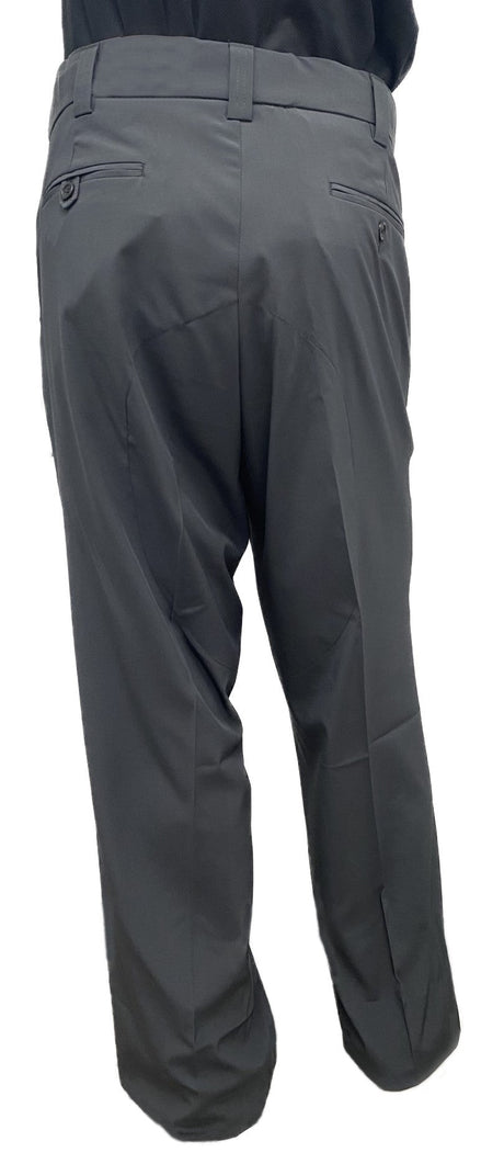 Honig's "New" Performance 4-Way Stretch Flat Front Plate Pant With Expander Waistband - Dark Charcoal - Pro Game Sports