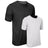 A black and white reversible t-shirt with short sleeves and a crew neck collar.