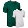 A forest green and white reversible t-shirt with short sleeves and a crew neck collar.
