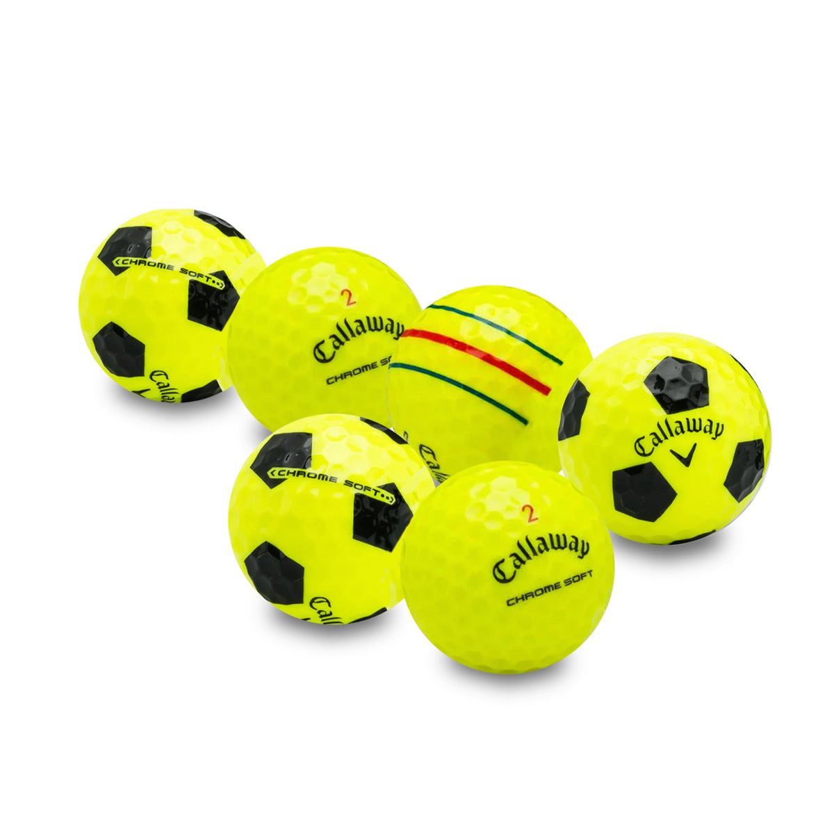 Recycled Mix Yellow Callaway Graphic Balls –  48 Count