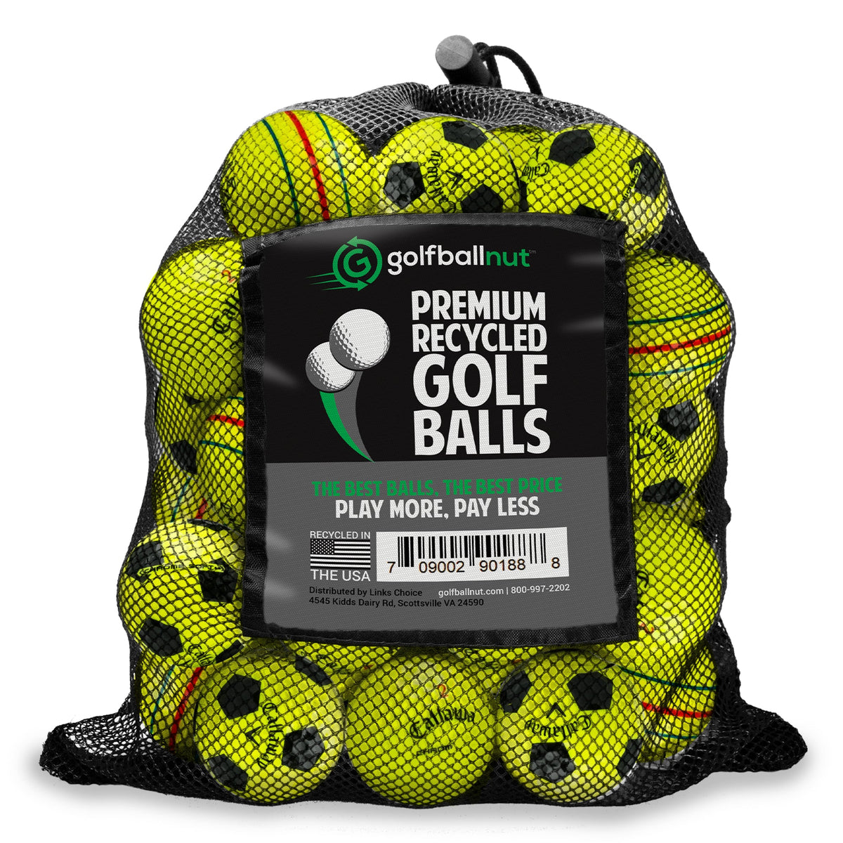 Recycled Mix Yellow Callaway Graphic Balls –  48 Count