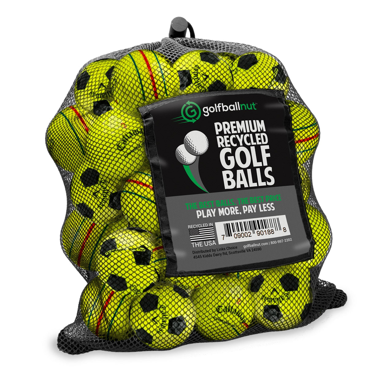 Recycled Mix Yellow Callaway Graphic Balls –  48 Count