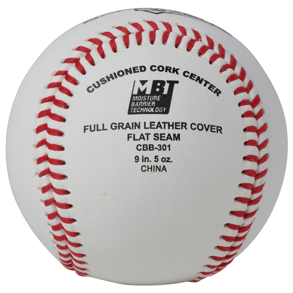 Official League Baseballs - Double Cushion Cork Core - Full Grain Leather Cover - Flat Seam