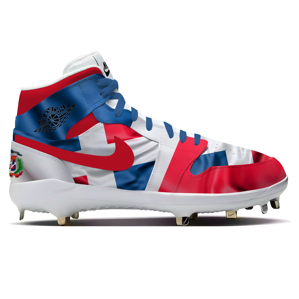"Dominican Republic Waving Flag" Jordan 1 Retro Cleats