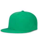 A kelly green Pacific Headwear baseball cap with a flat round bill and perforated side panels.