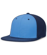 A columbia blue Pacific Headwear baseball cap with a flat round bill and perforated side panels.