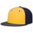 A gold and navy Pacific Headwear baseball cap with a flat round bill and perforated side panels.