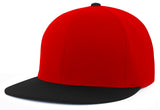 Red and black cap on a white background