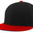 Black and red cap on a white background