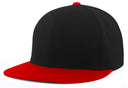 Black and red cap on a white background
