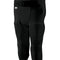 Black football pants with knee pads on a white background