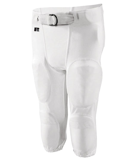 White pants with a belt on a white background