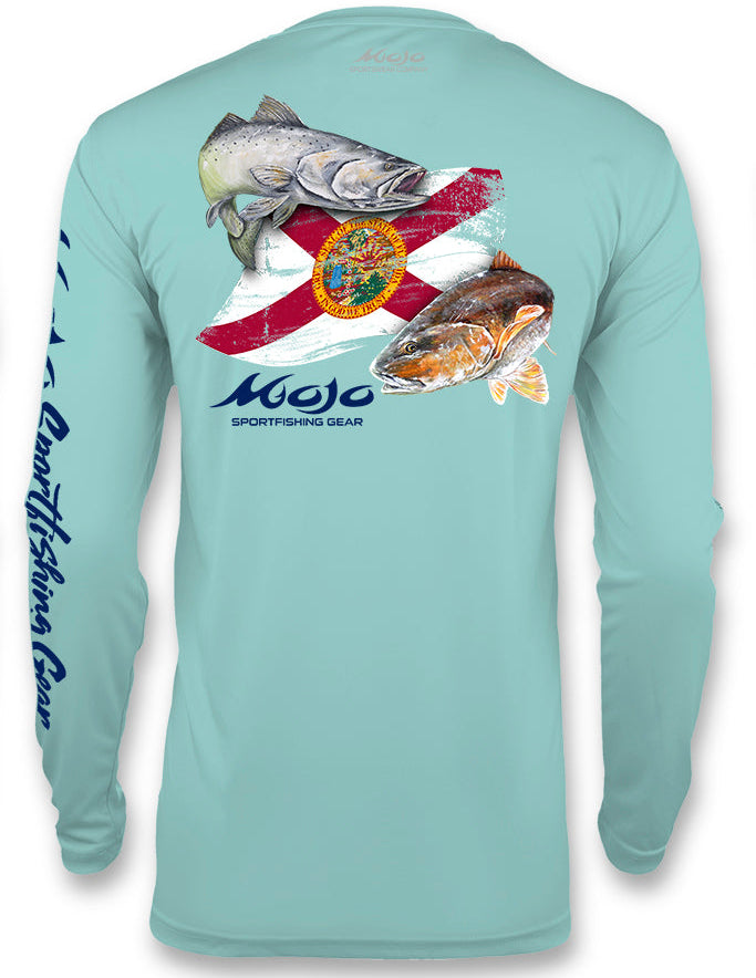 Men's SoWAL Sun Jersey Florida Redfish Flag Long Sleeve