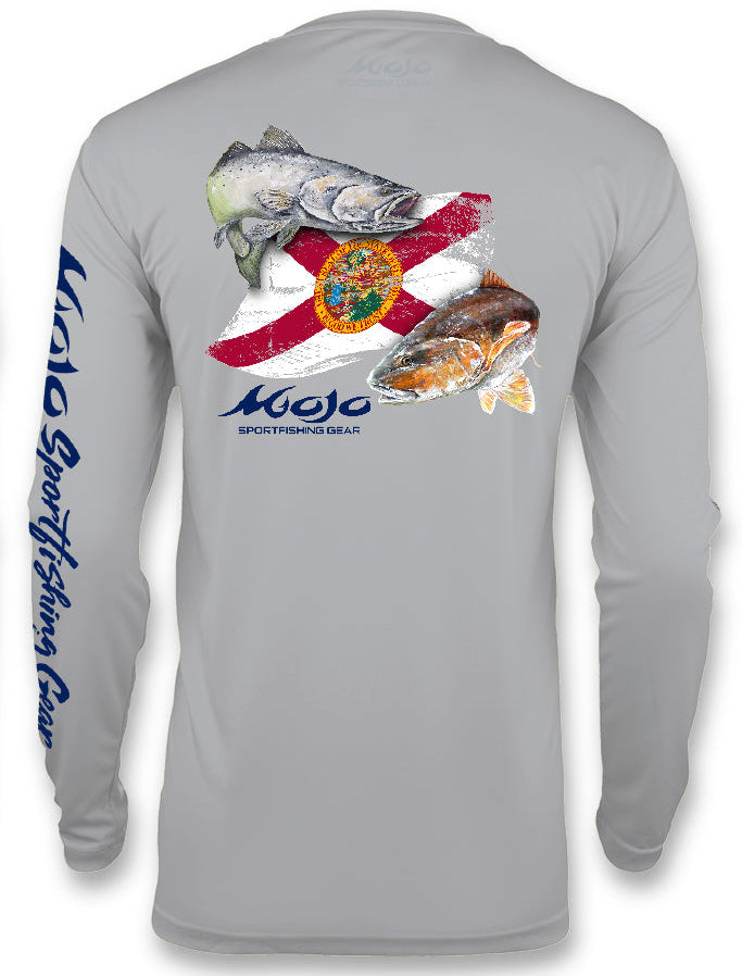 Men's SoWAL Sun Jersey Florida Redfish Flag Long Sleeve