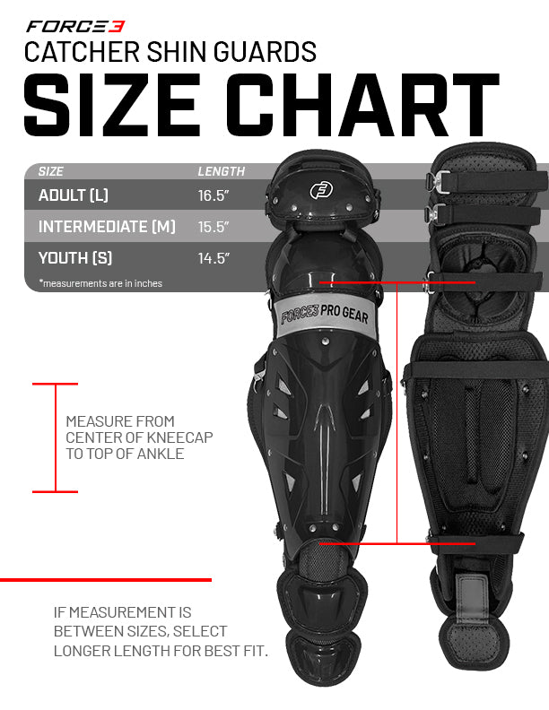 Force3 Adult | Pro Gear Catcher Shin Guards with Dupont Kevlar