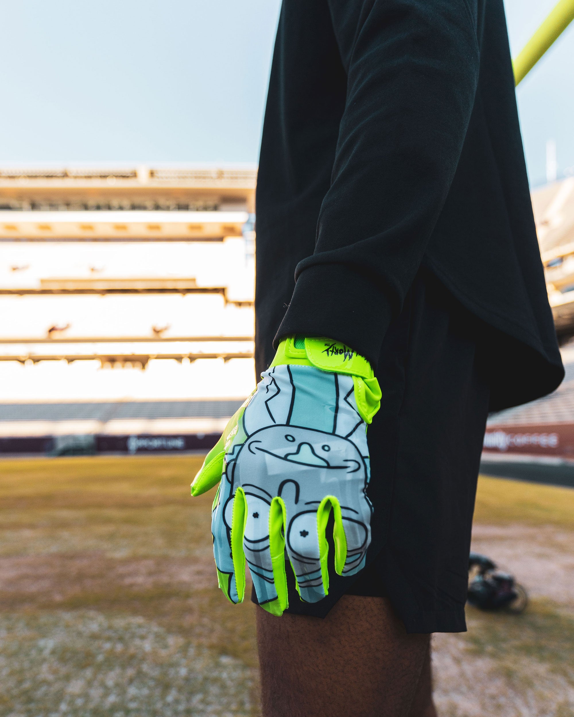 Rick and Morty Football Gloves - VPS1 by Phenom Elite