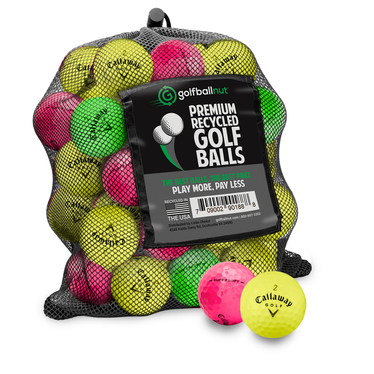 Used Callaway Color Mix Golf Balls - Mesh Bag