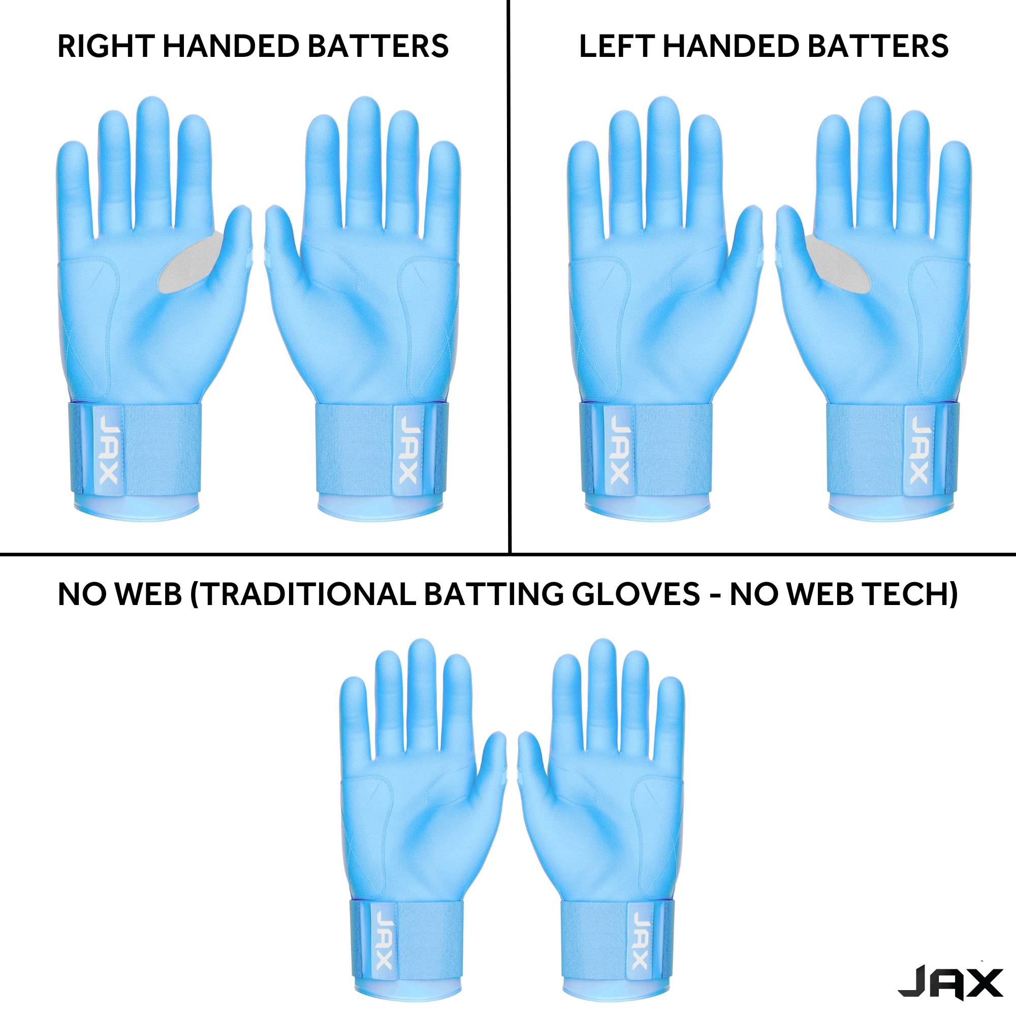 Jax Batting Gloves | Baby Blue | Strap Cuff