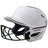 White softball helmet with black face mask on a white background
