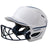 White softball helmet with a navy face mask on a white background
