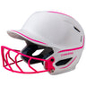 White and pink softball helmet with 'Champro' branding on a white background