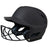Black batting helmet with face guard on a white background