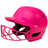 Pink softball helmet with face mask on a white background