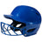 Blue softball helmet with face mask on a white background