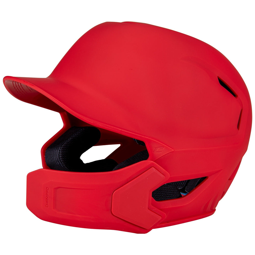 HXE Matte Baseball Helmet w/Jaw Guard - Pro Game Sports