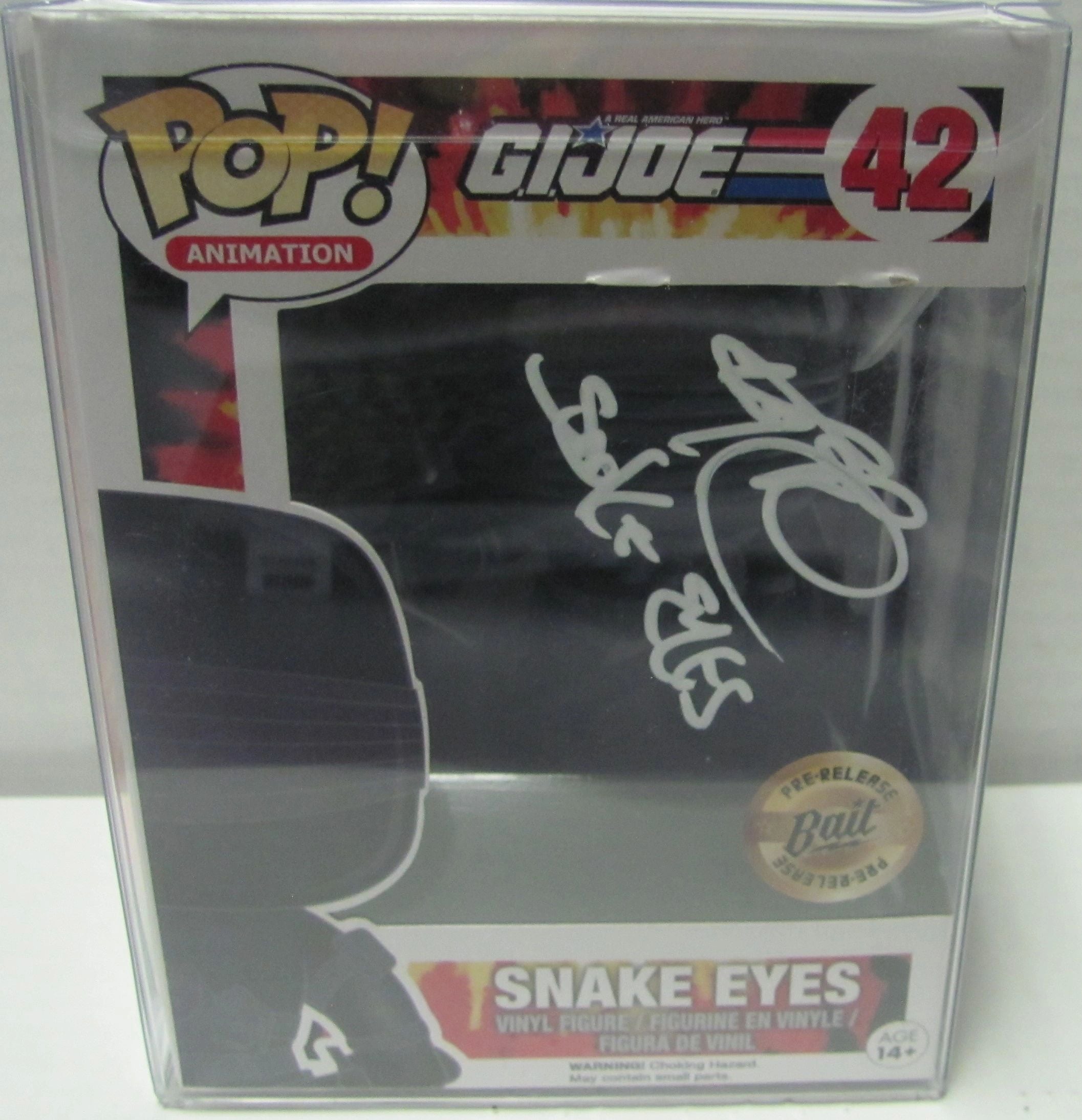 Funko Pop! Animation Pop Vinyl Figure Snake Eyes #42 Pre-Release Bait Signed By Ray Park W/Beckett COA