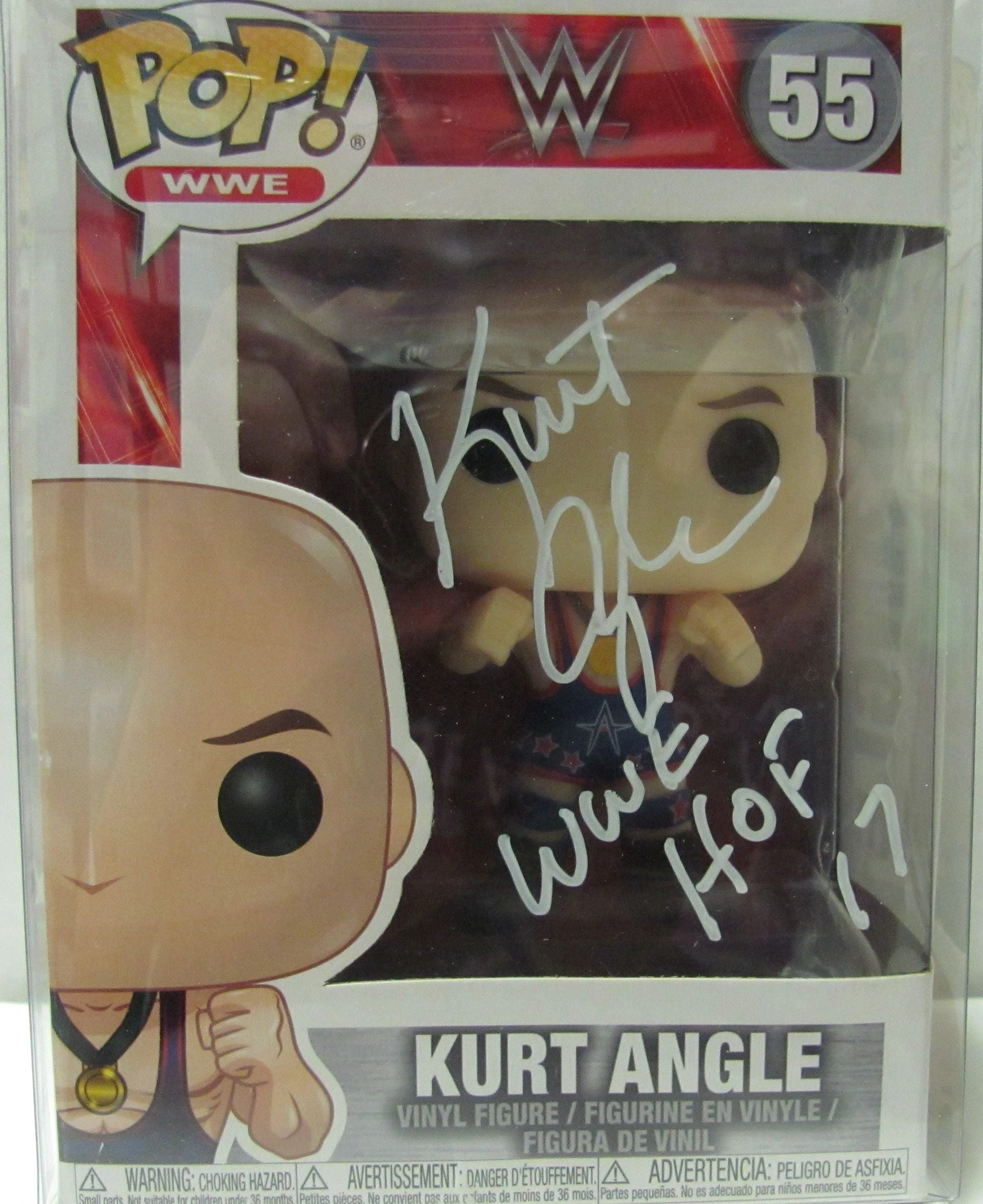 Funko Pop! WWE Pop Vinyl Figure Kurt Angle SIGNED & Inscribed WWE H.O.F 17