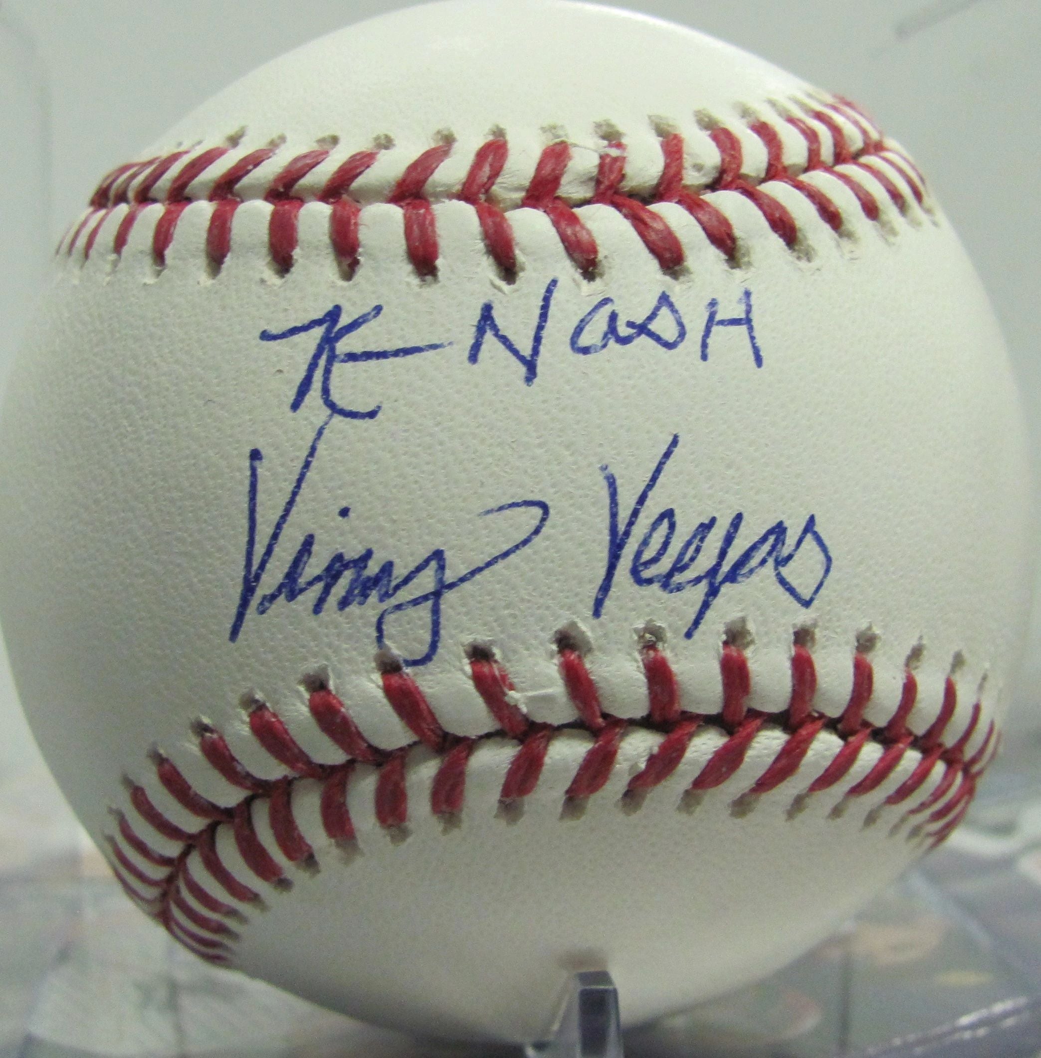 WWE TNA KEVIN NASH Signed Baseball Inscribed "Vinny Vegas" W/JSA COA