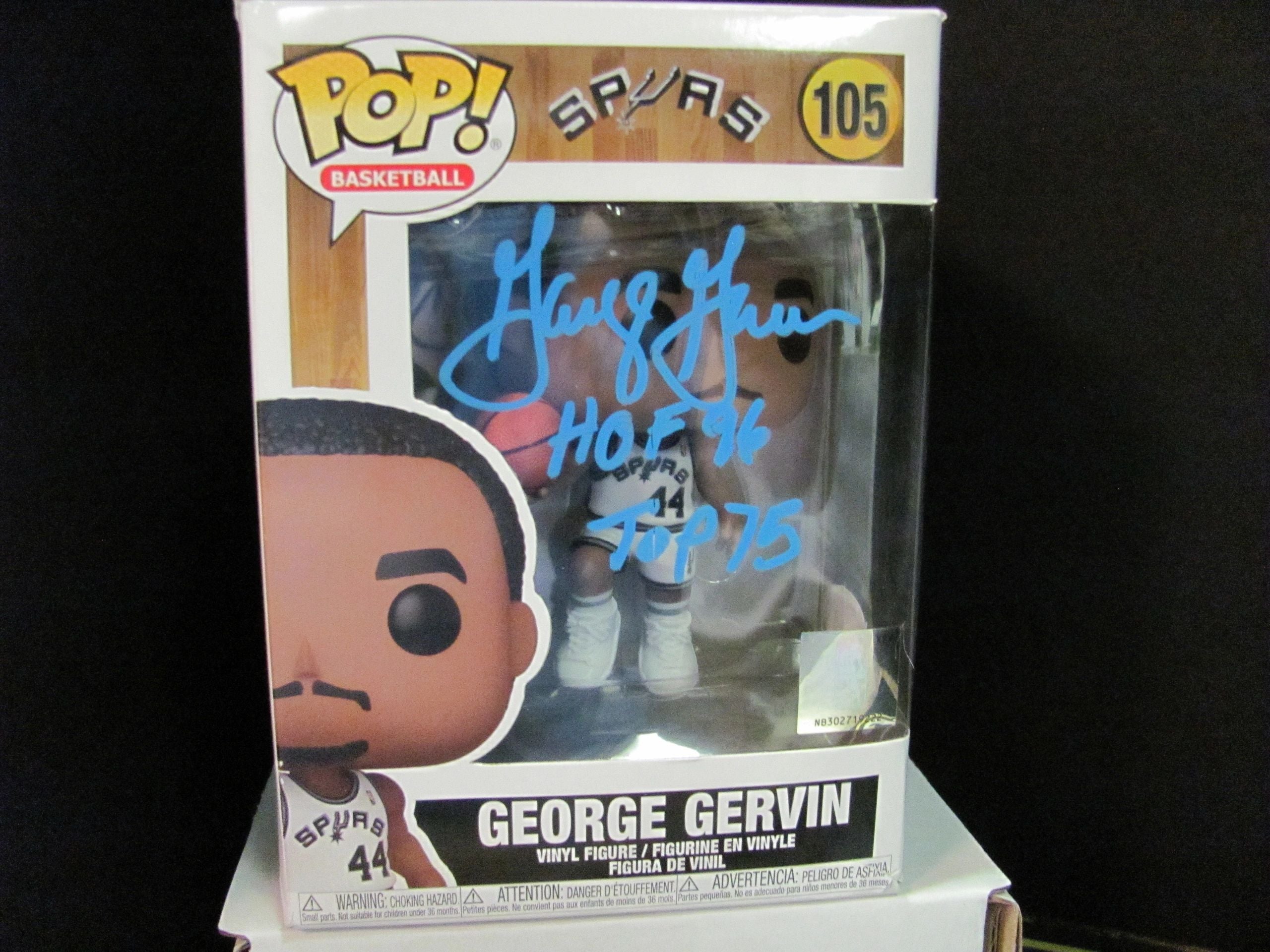 George Gervin Signed NBA Spurs Funko POP INSCRIBED HOF 96 & TOP 75 W/PSA COA