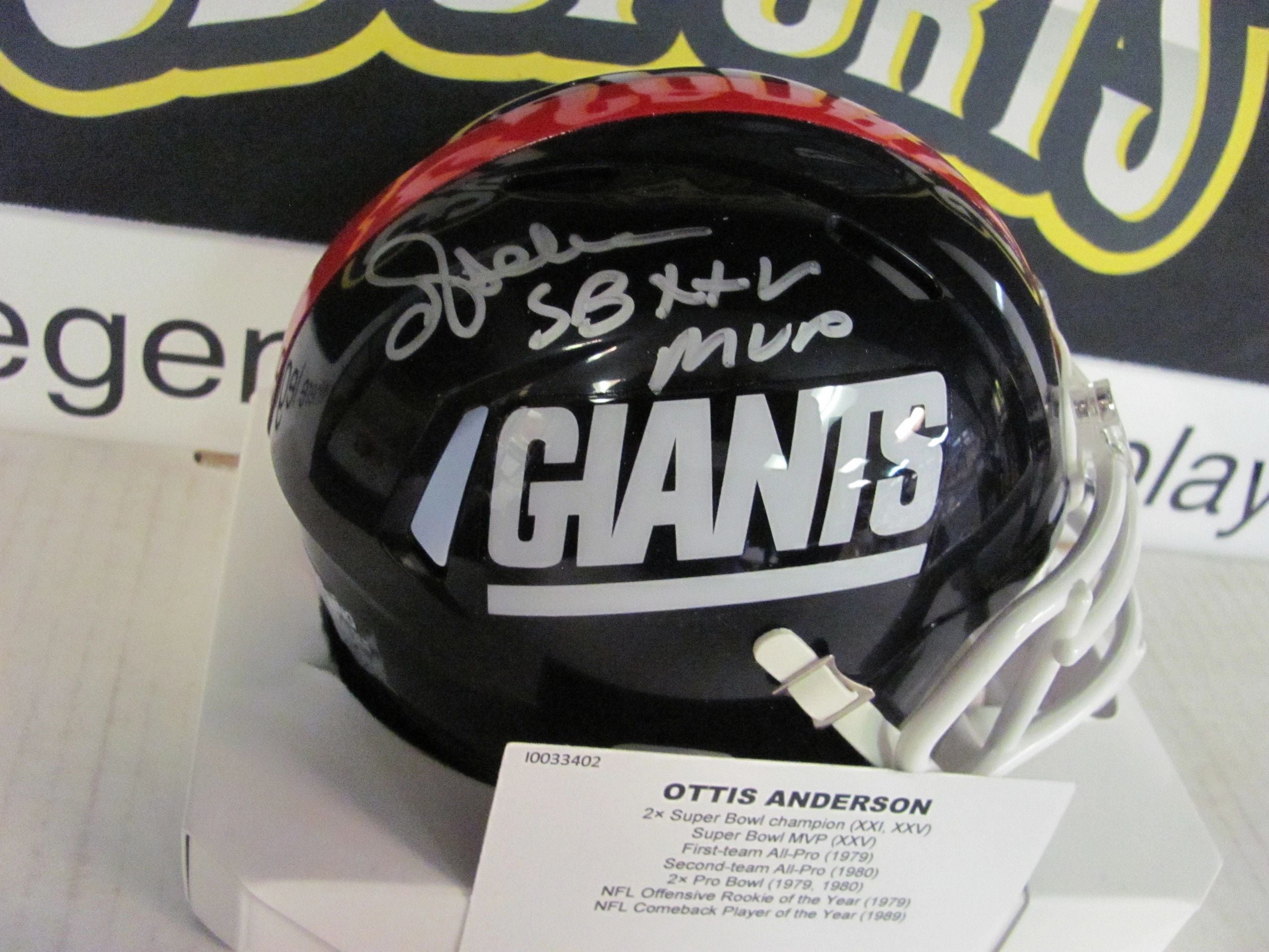 OJ Anderson Signed New York Giants Mini Helmet AUTO TriStar COA