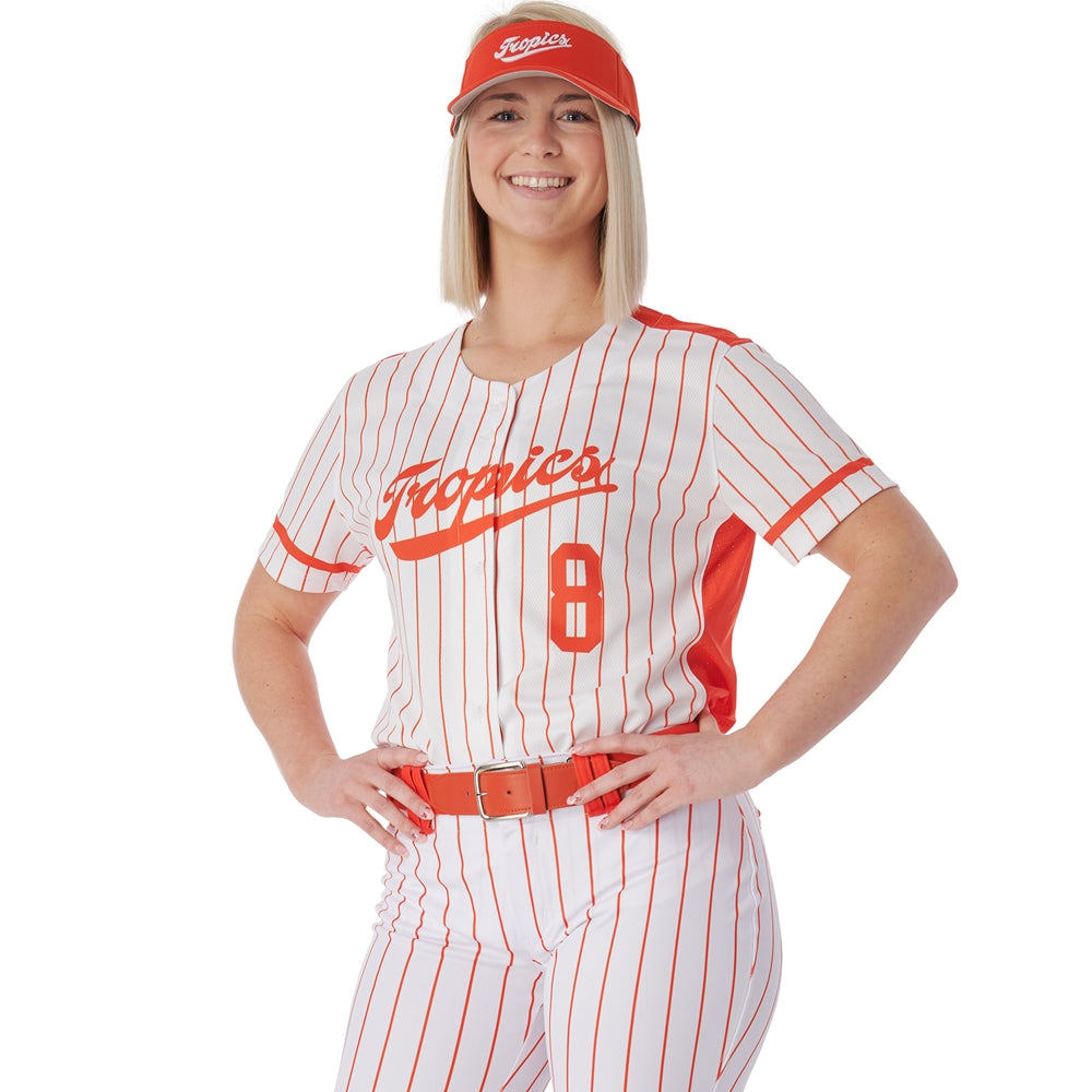 Juice Custom Full-Button  Short Sleeve Loose Jersey - Girl's