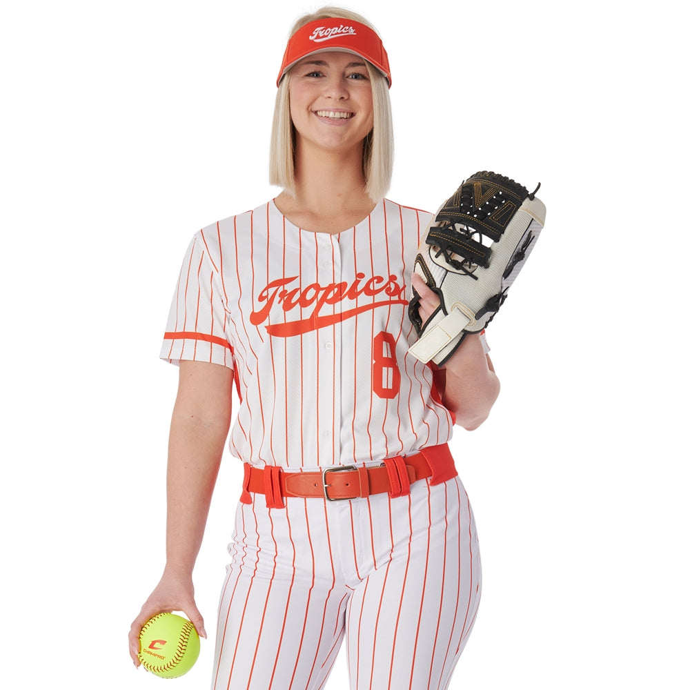 Juice Custom Full-Button  Short Sleeve Loose Jersey - Womens