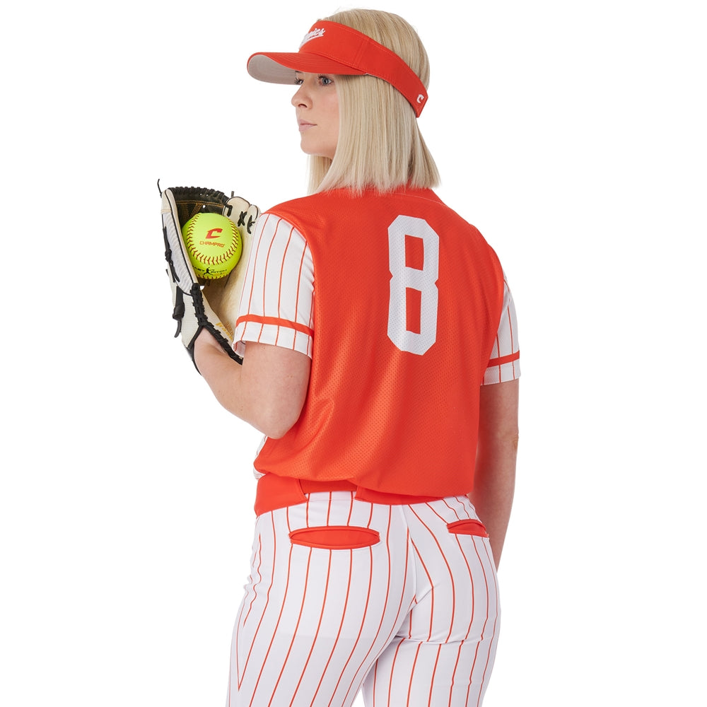 Juice Custom Full-Button  Short Sleeve Loose Jersey - Womens